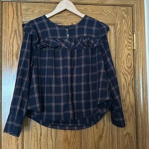 Madewell Plaid top in navy